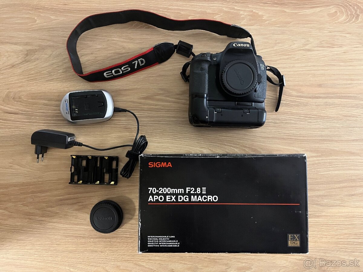 Predám Canon EOS 7D + grip + SIGMA 70-200mm f2.8 macro