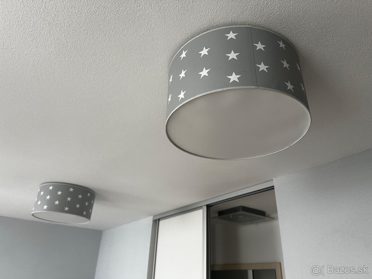 Detské stropné svietidlo STARS GREY 2xE27/60W/230V šedá