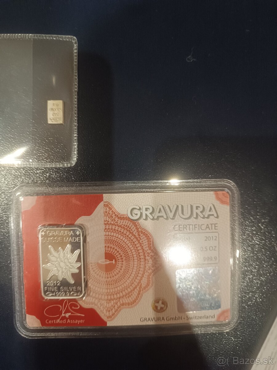 Strieborné investičné tehličky 0,5oz 1g