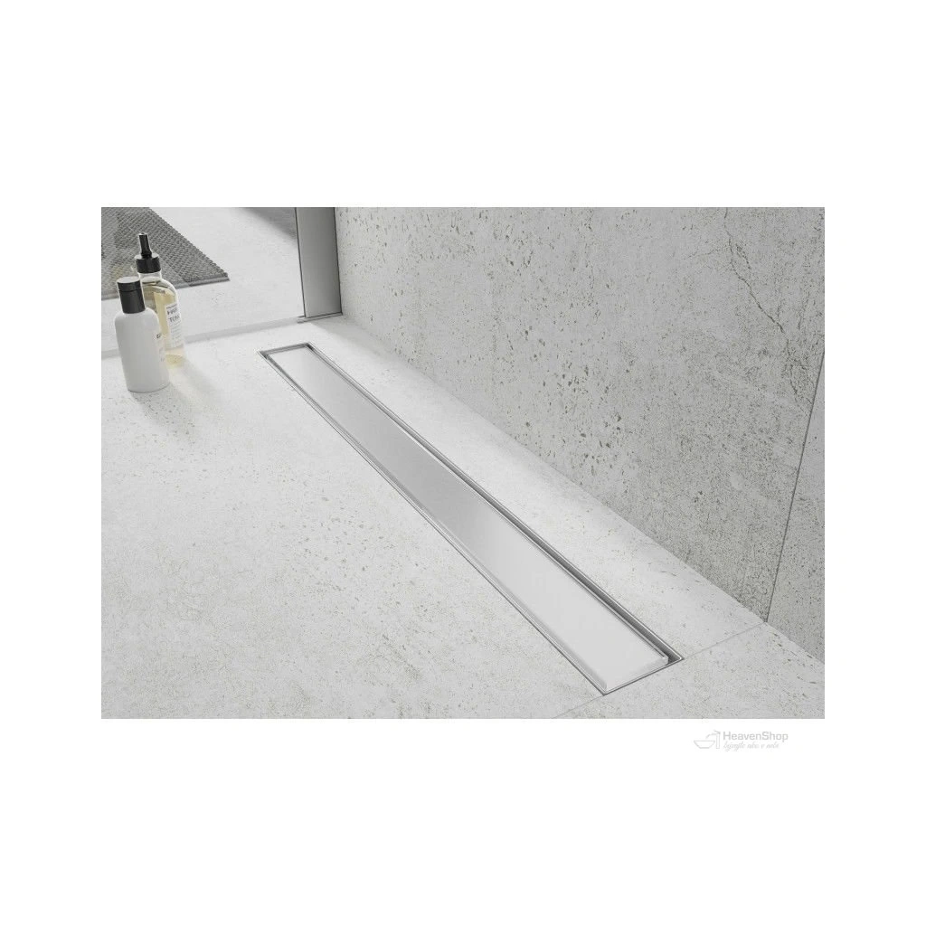 Sprchovy zlab biele sklo 100cm