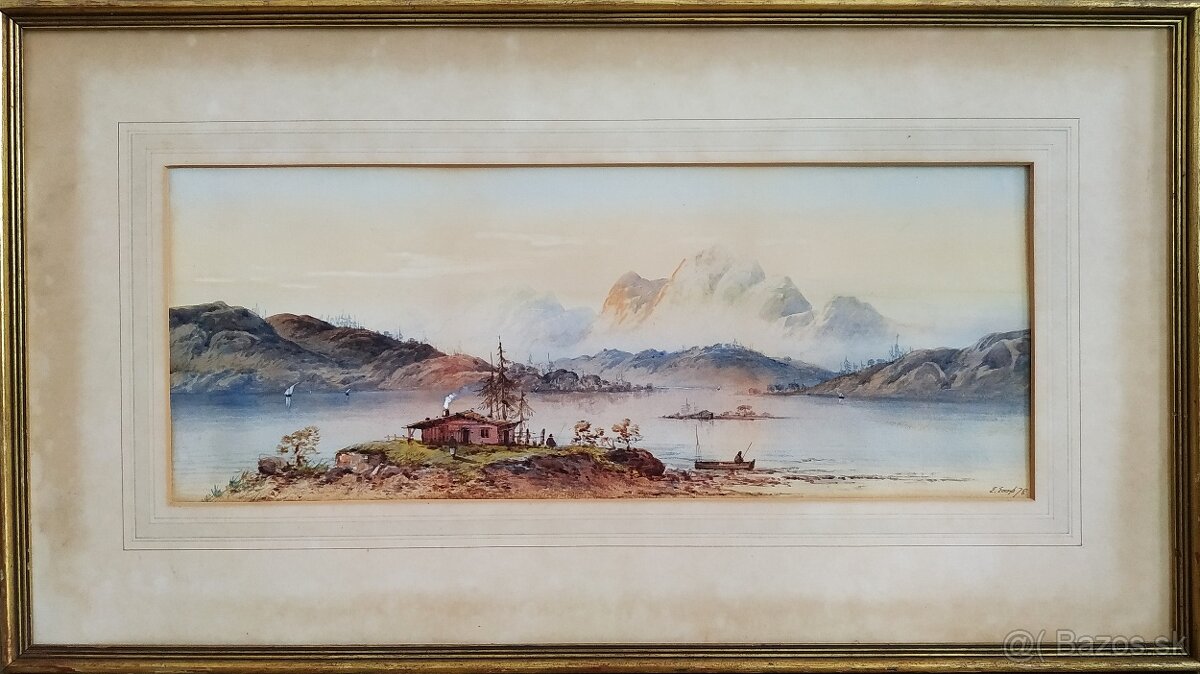 Starožitný obraz v ráme - Edwin Earp (1851-1945)