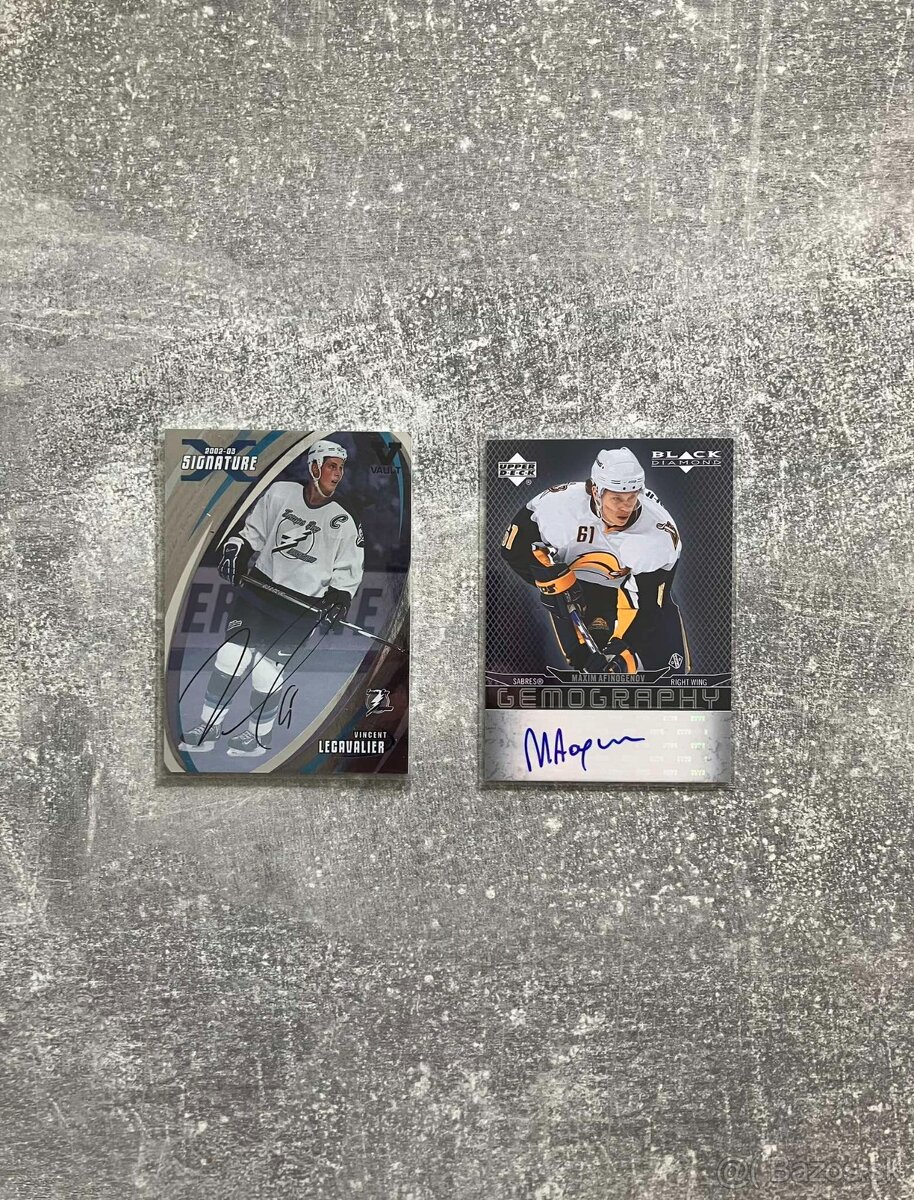 Hokejové podpísané auto karty NHL hráčov
