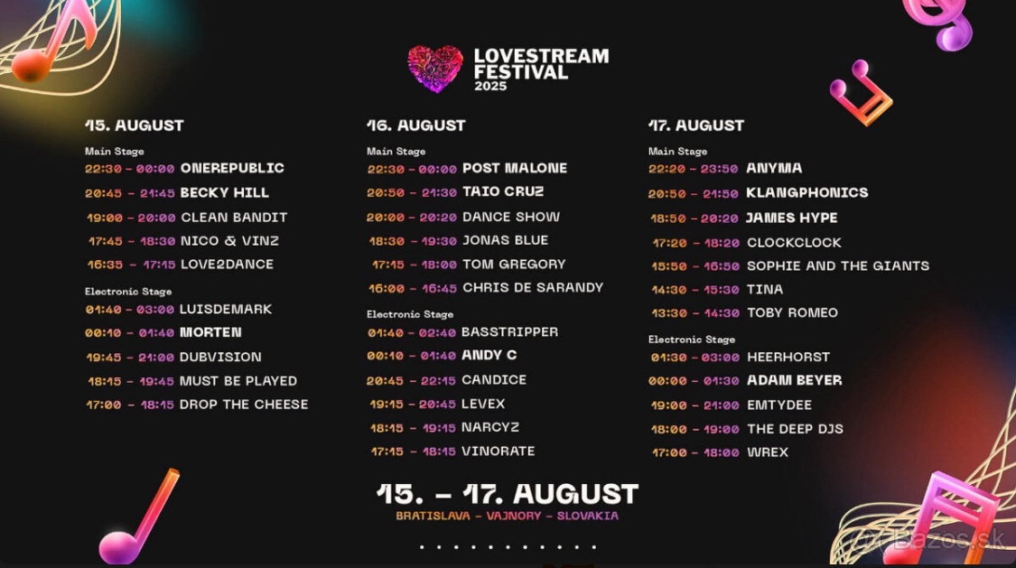 Lovestream - 3 dňová vstupenka