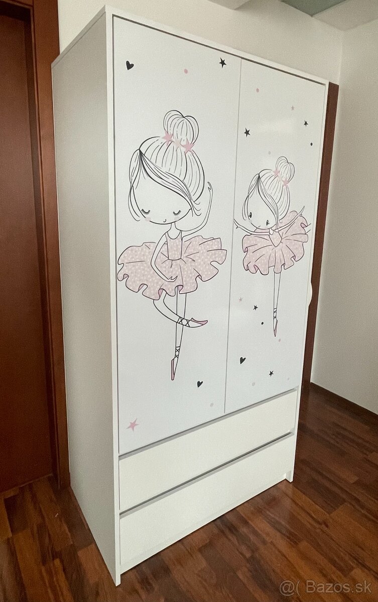 Predám skriňu, posteľ a komodu Ballerina