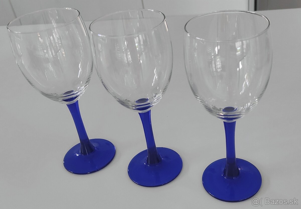 Poháre na stopke, cobalt blue 3 ks