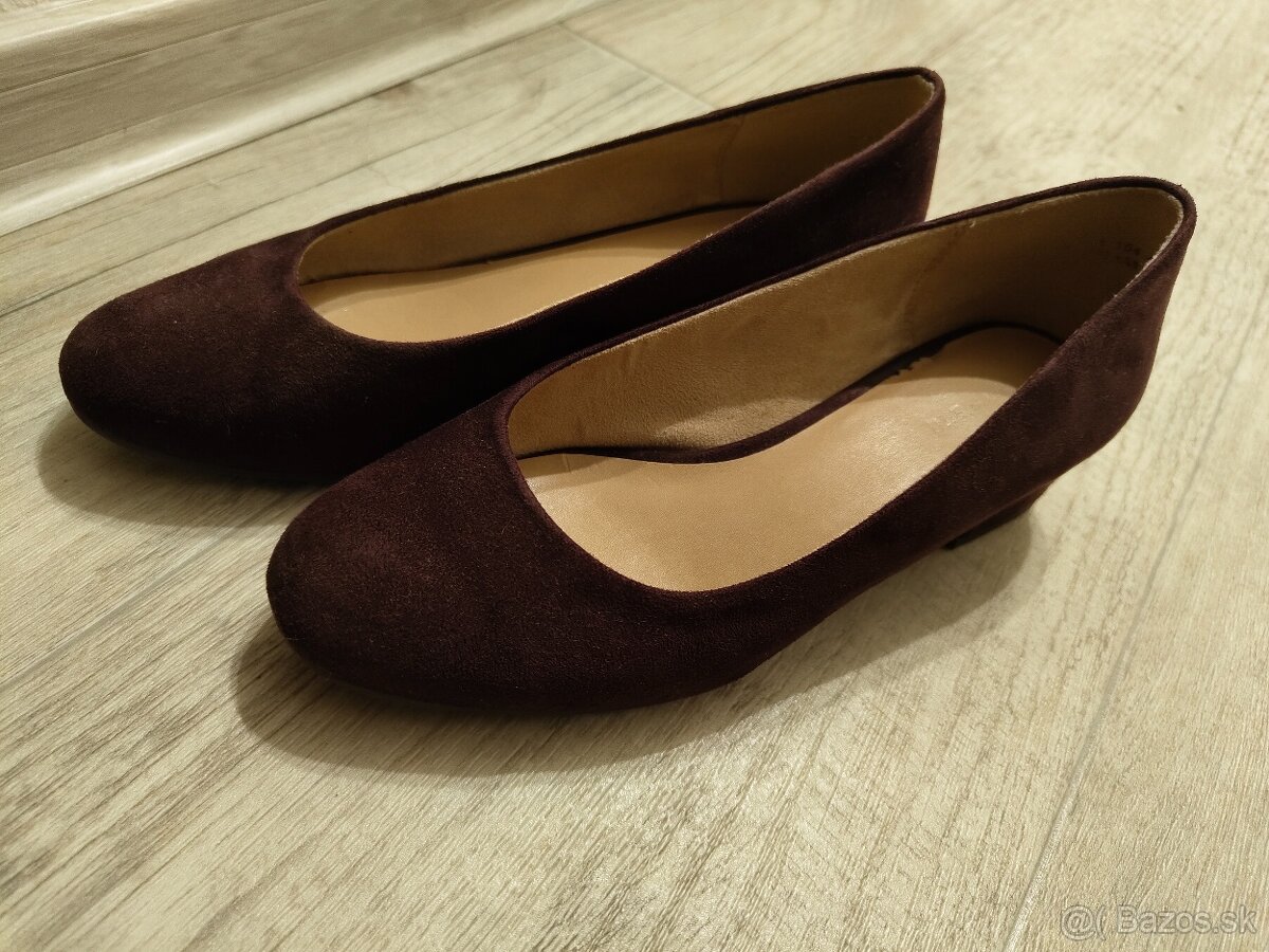 Lodičky poltopánky 36 bordove