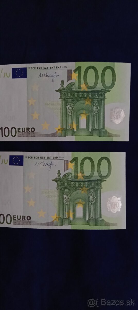 Predám 100eu.bankovky 2002