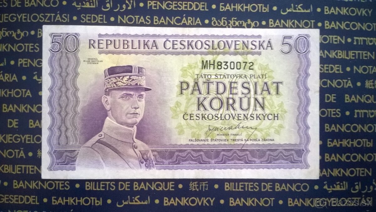 50Kčs 1945 londýnska emisia