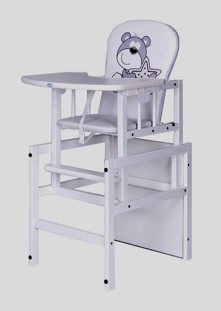 Drevená jedálenská detská stolička 2v 1