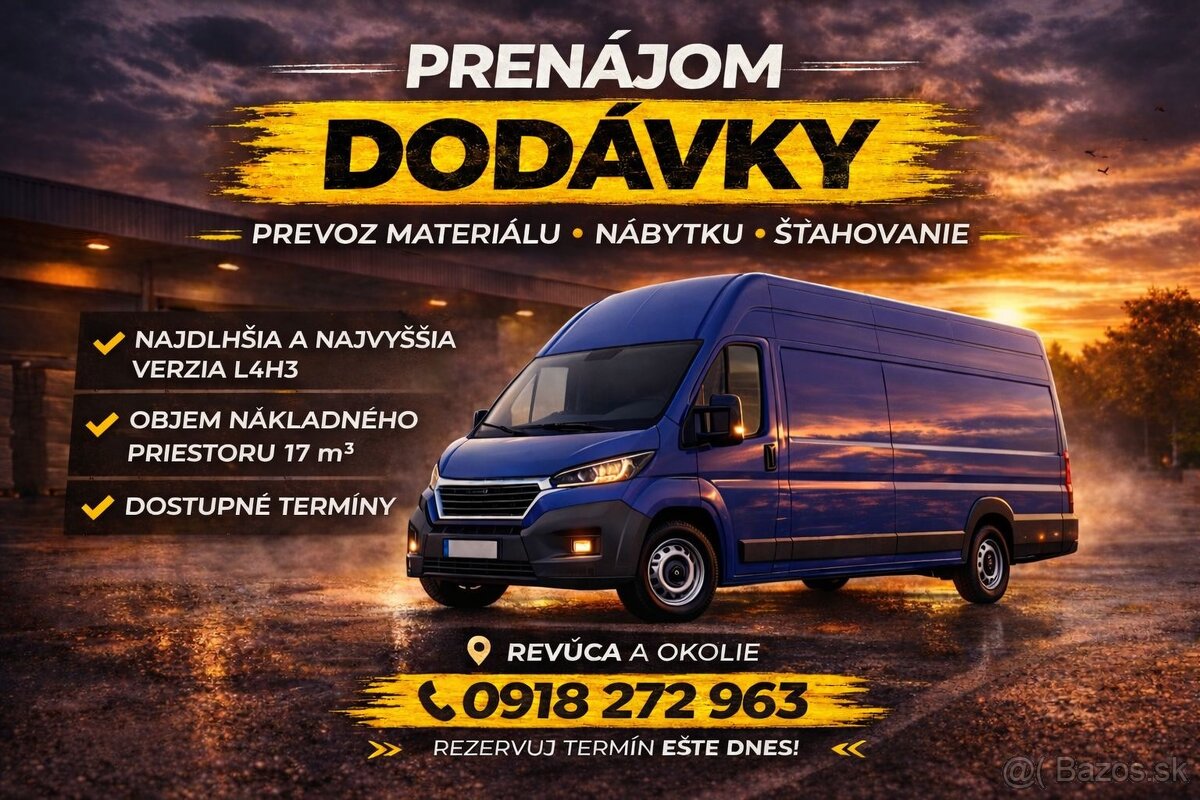 Prenájom dodávky