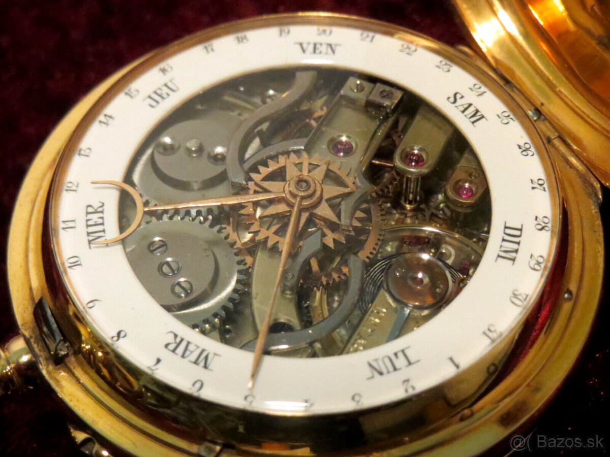 HUMBERT - Vreckové hodinky DROZ KALENDER 18K 750 GOLD
