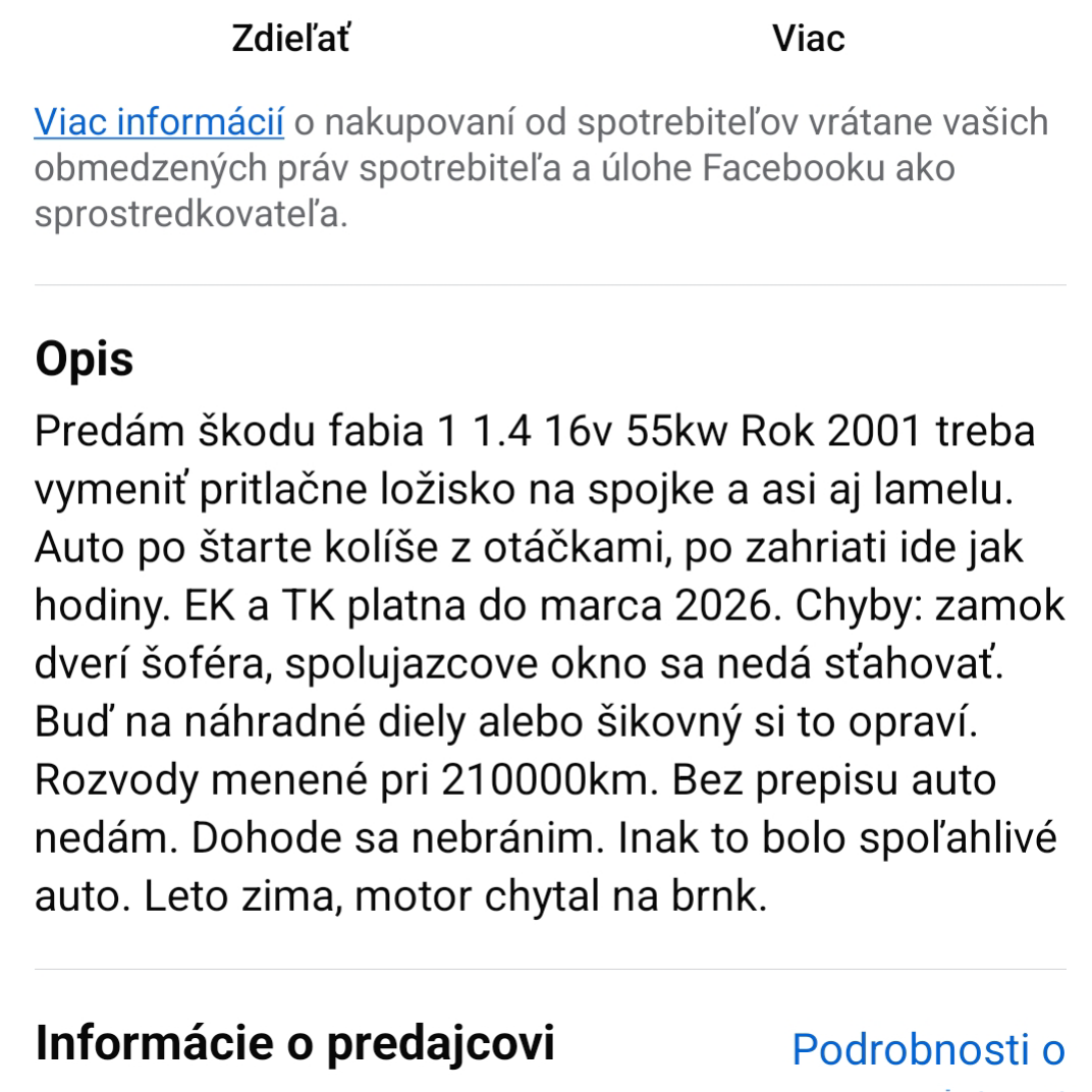 Škoda fabia 1.4 16v 55kw