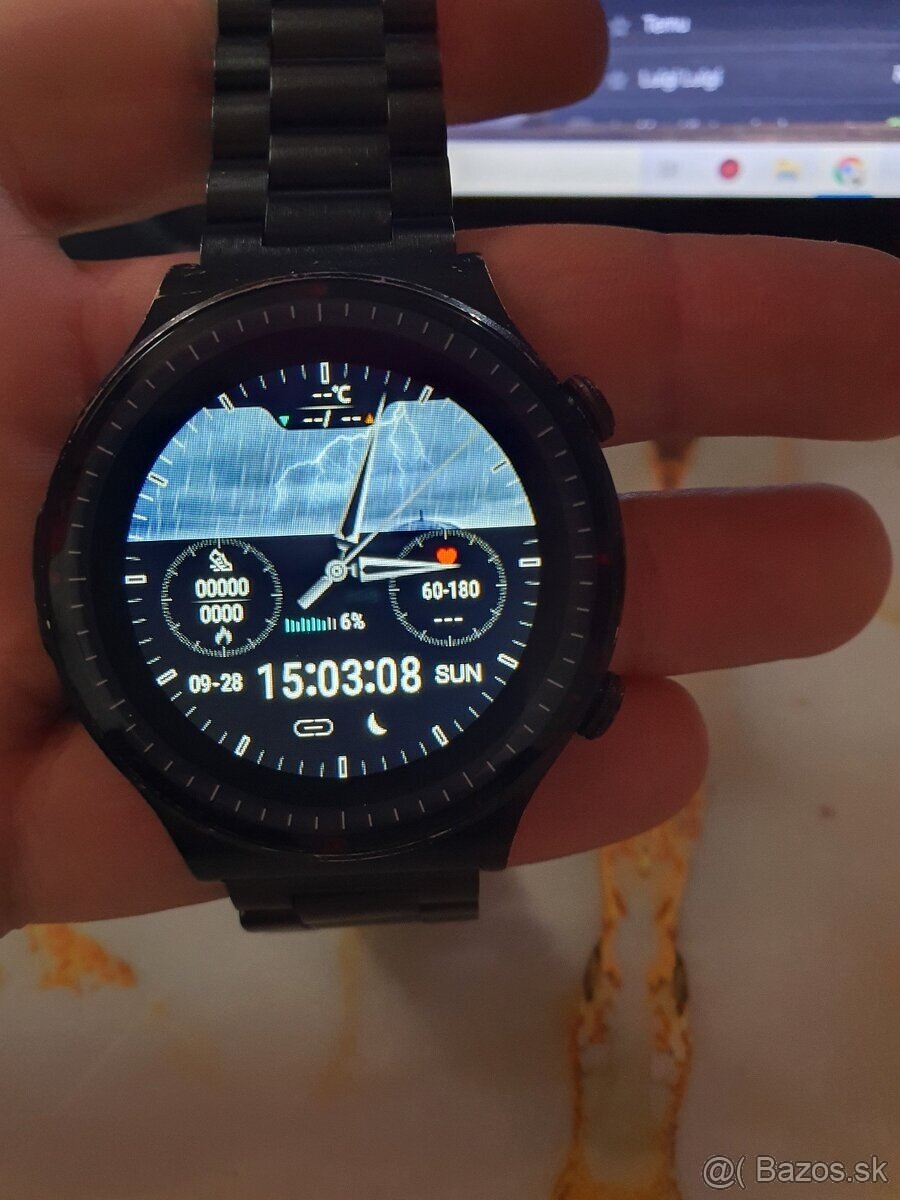 Pánske dotykové smart hodinky s kovovými ramienkami