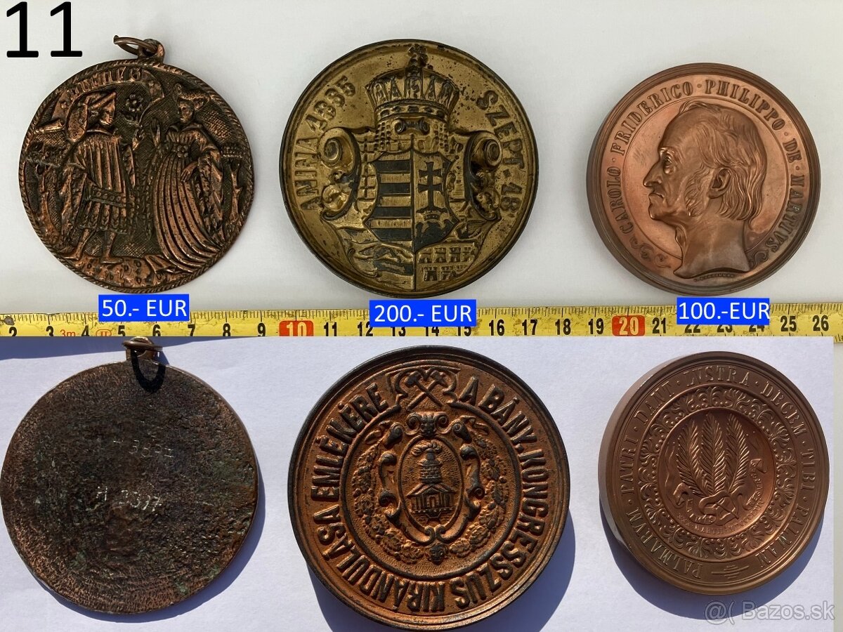 Plaketa a mince staré 1600 - 1700 - 1800