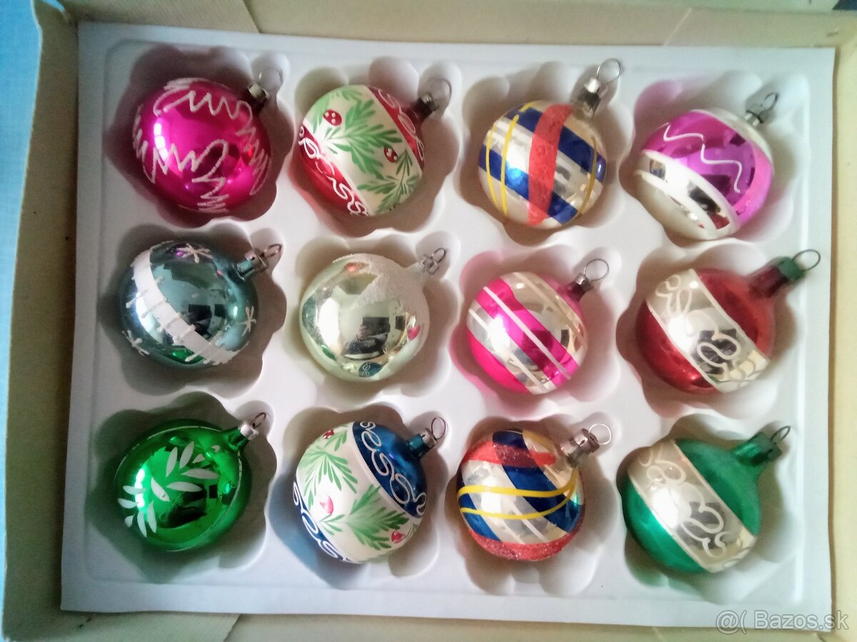 Staré, vánoční ozdoby -baňky a různé - vianočné ozdoby