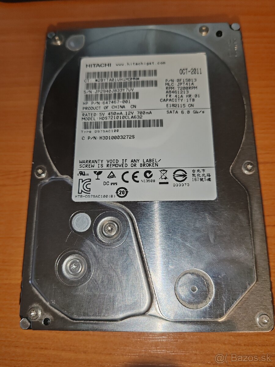 Predám 3,5" 1TB HDD SATA
