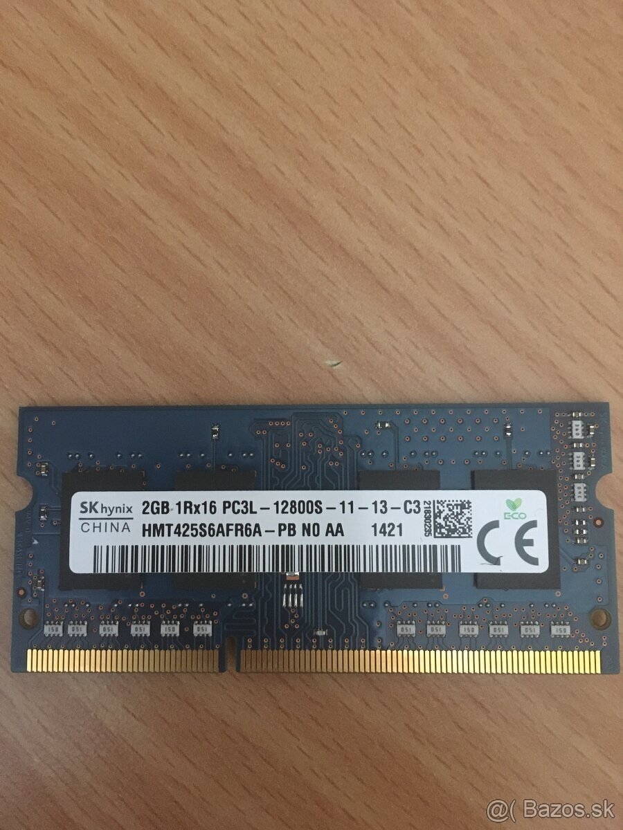 2GB DDR3 RAM - PC3-12800 - 1600MHz - SODIMM - Hynix RAM