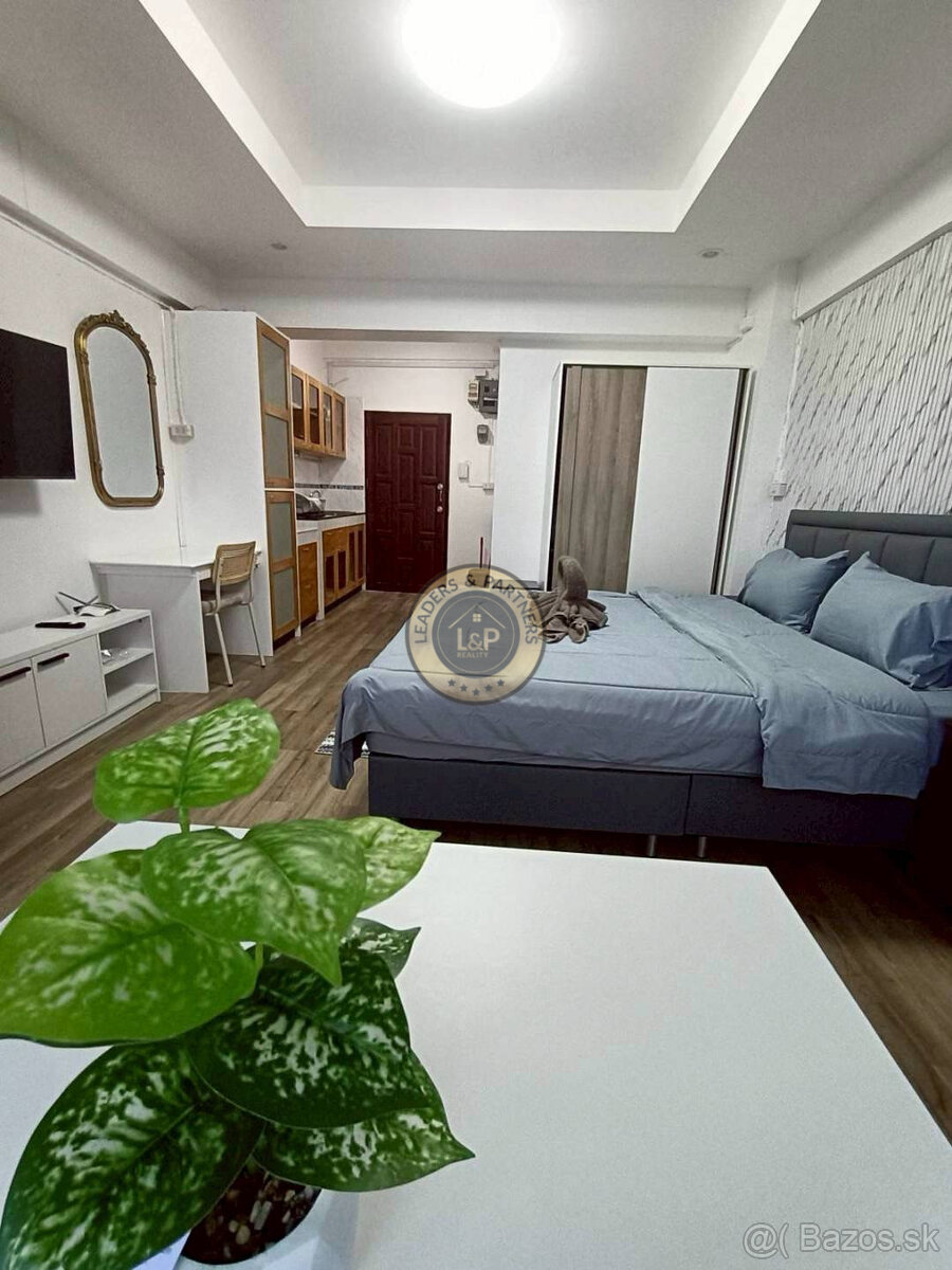 Thajsko-Pattaya-1 izbový apartmán-štúdio-50 metrov od mora