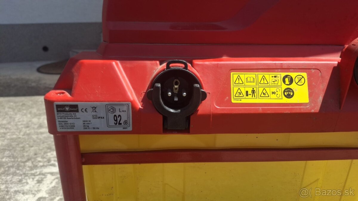 záhradný elektrický drvič