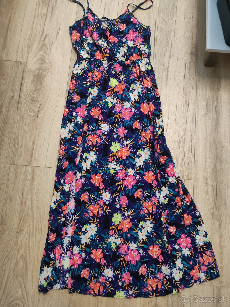Dlhé kvietkované šaty s rozparkami - H&M - 38