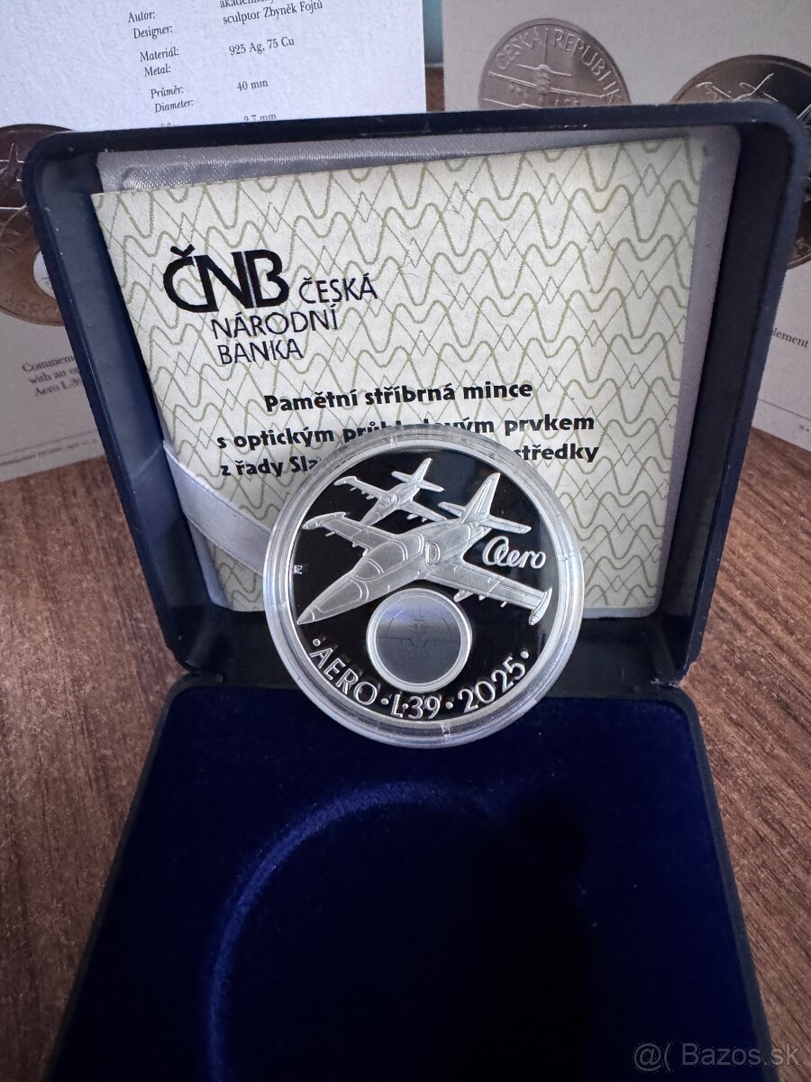 Strieborná minca 500 Kč 2025  Aero L-39 Albatros