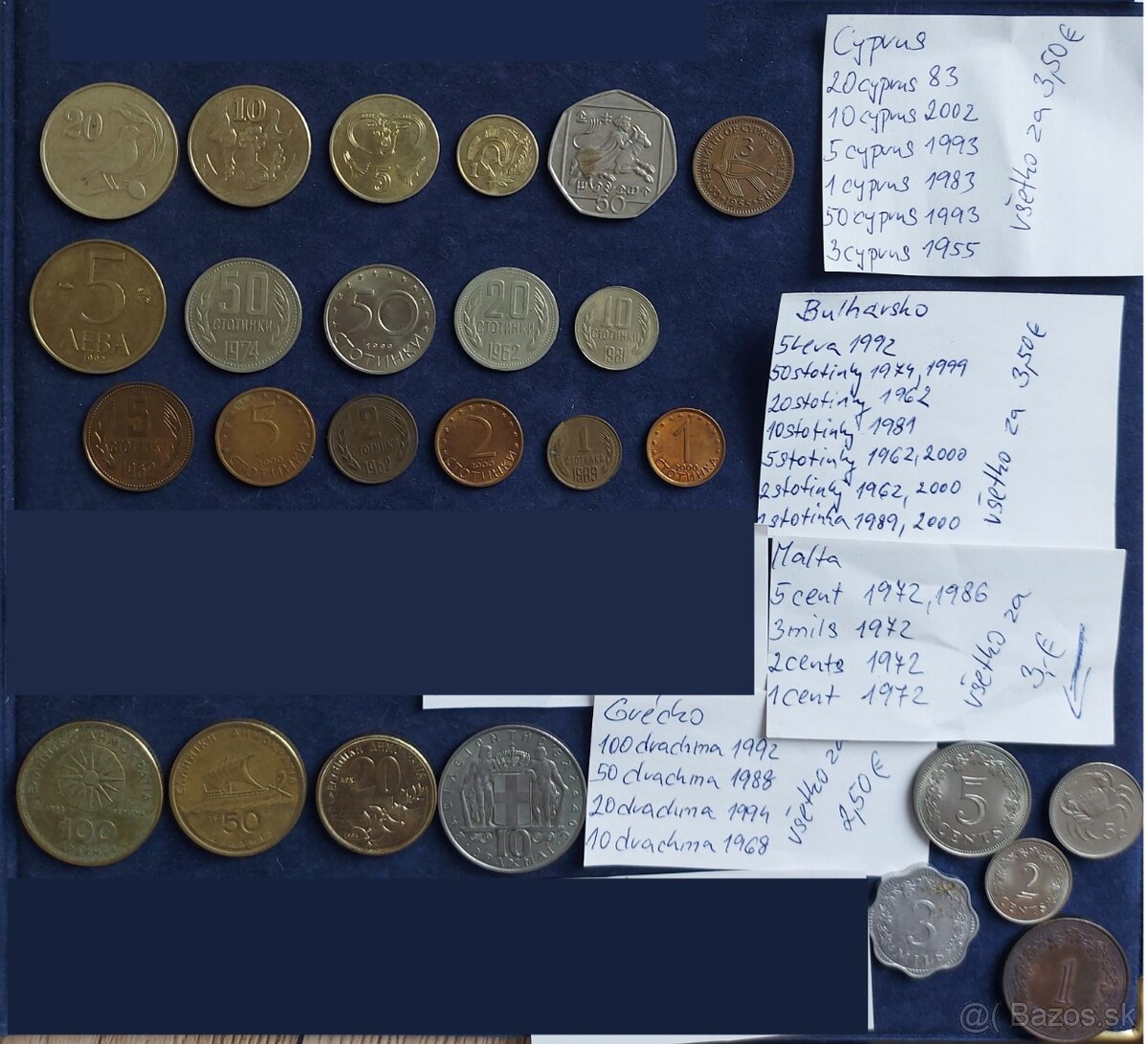 Zbierka mincí - rôzne svetové mince - Európa 3