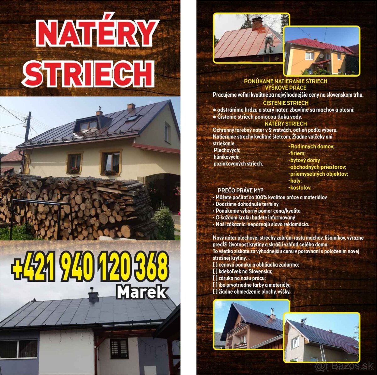 NÁTERY STRIECH