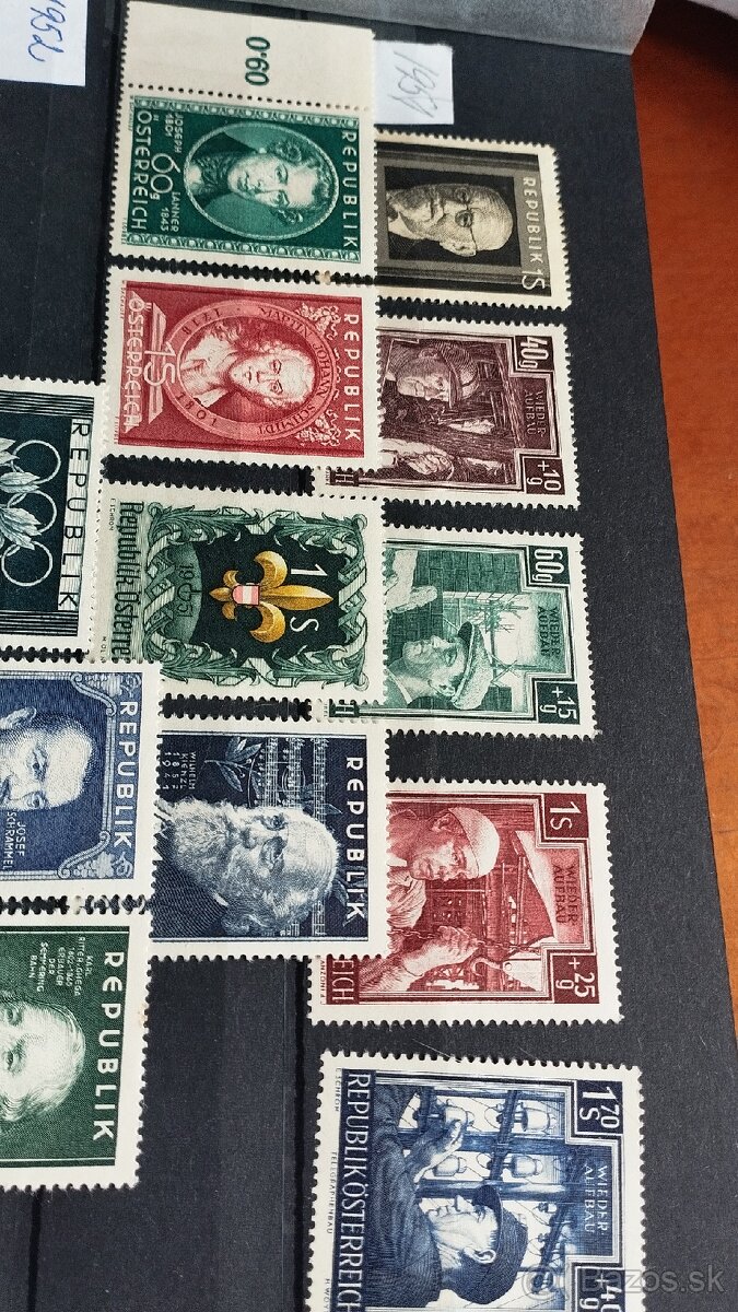 Filatelie známky rakusko 1951