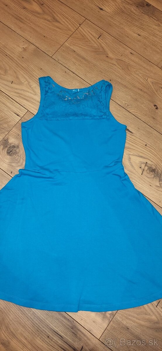 Tyrkysove saty H&M na 8-10r.