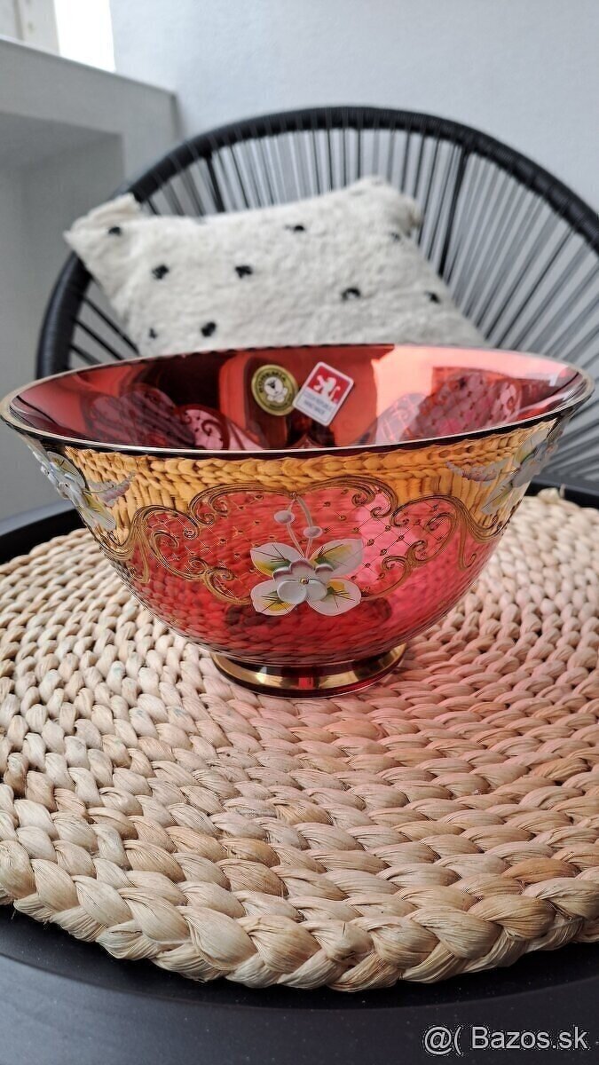 Bohemia Borské sklo misa výška 11cm, priemer 20cm
