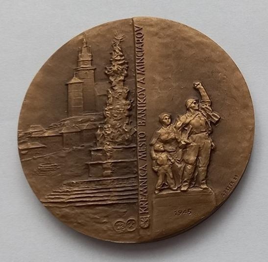 Medaila Kremnica mesto baníkov a minciarov sign. A. Peter