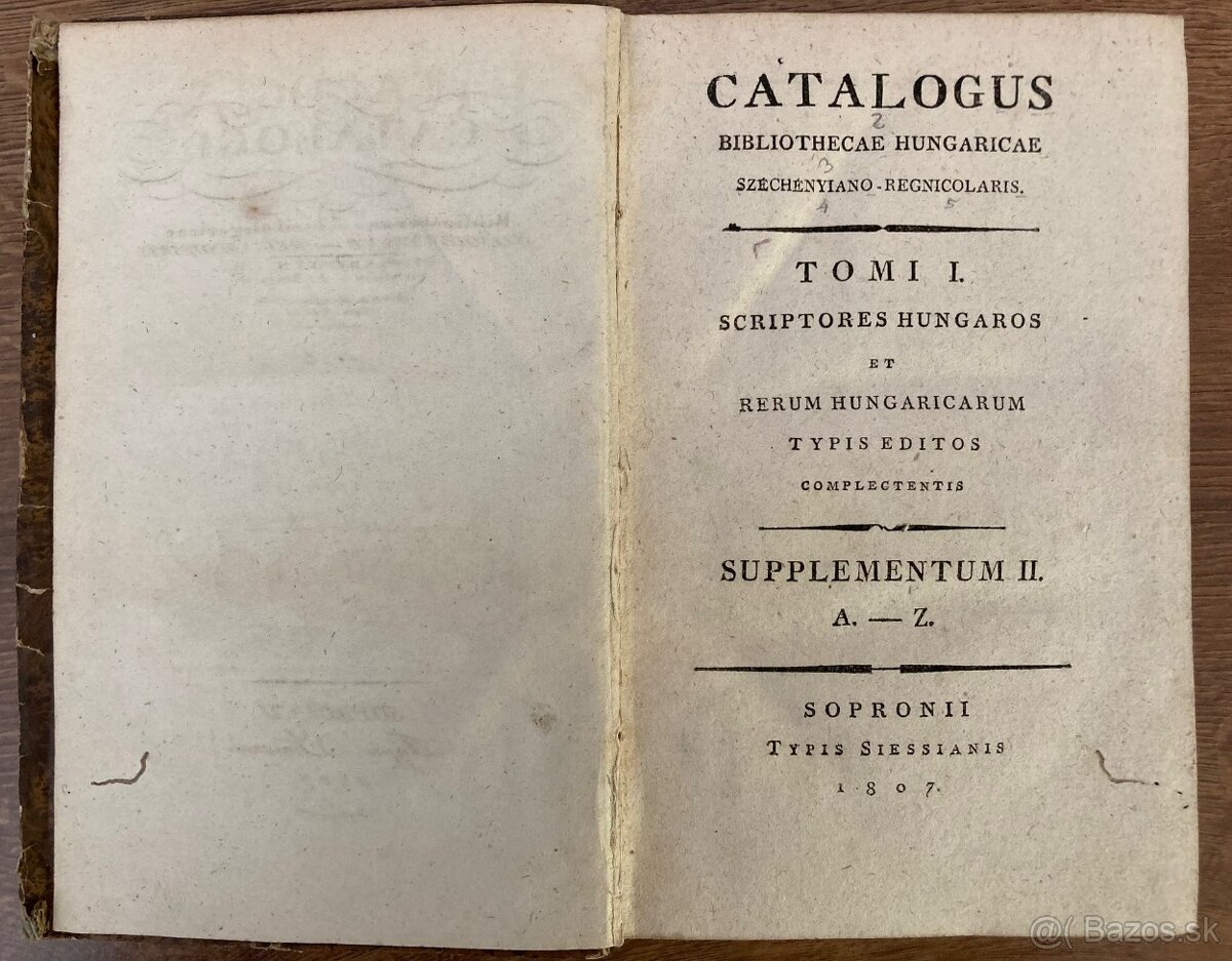 Bibliograf. katalóg uhorskej kráľovskej knižnice Szechenyi