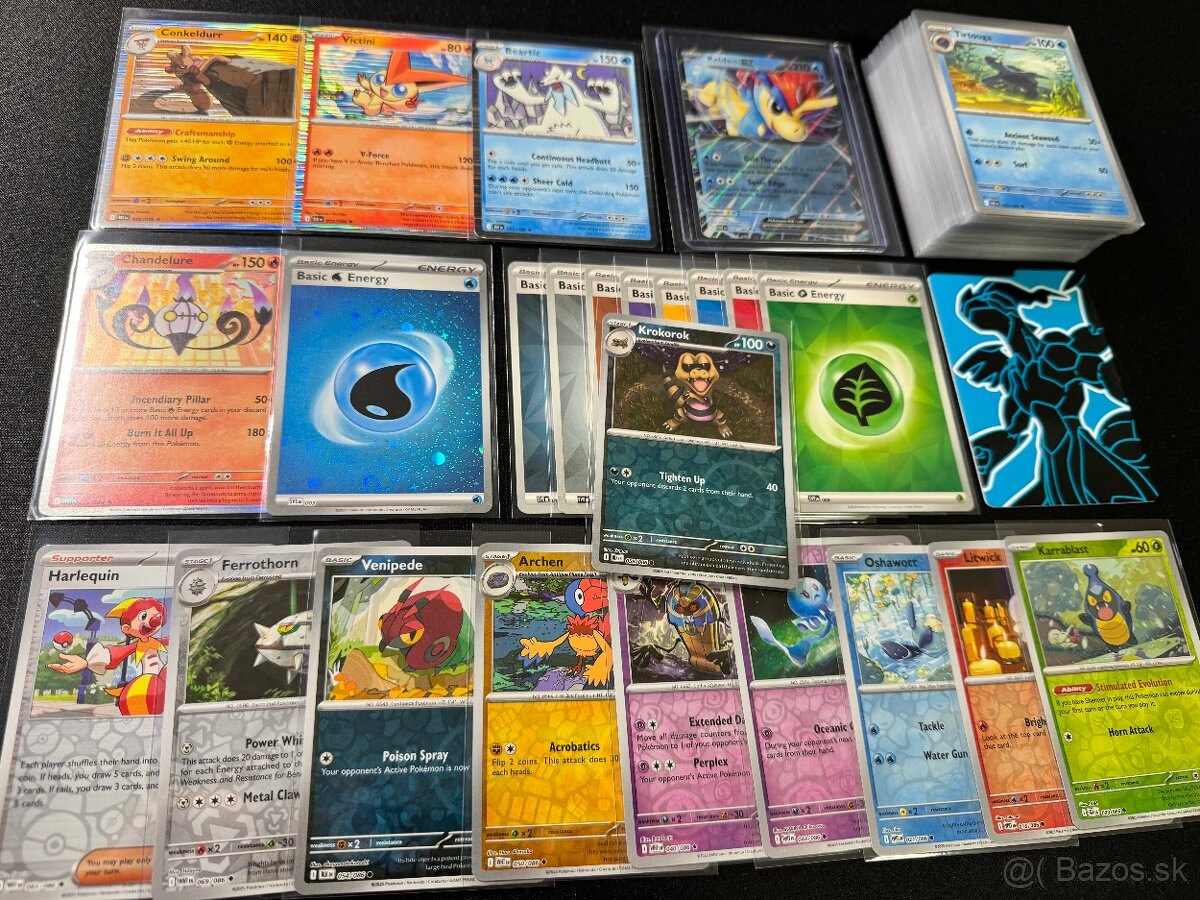 Pokemón MEGA balík (F): 100ks kariet v obaloch s EX + darček