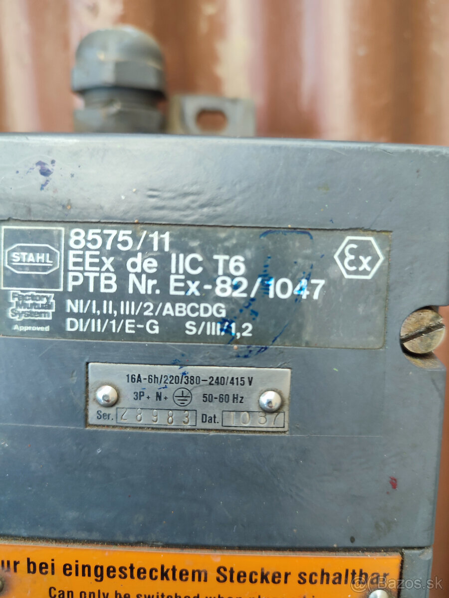 Predám Atex 400V/16A zásuvku + zástrčku