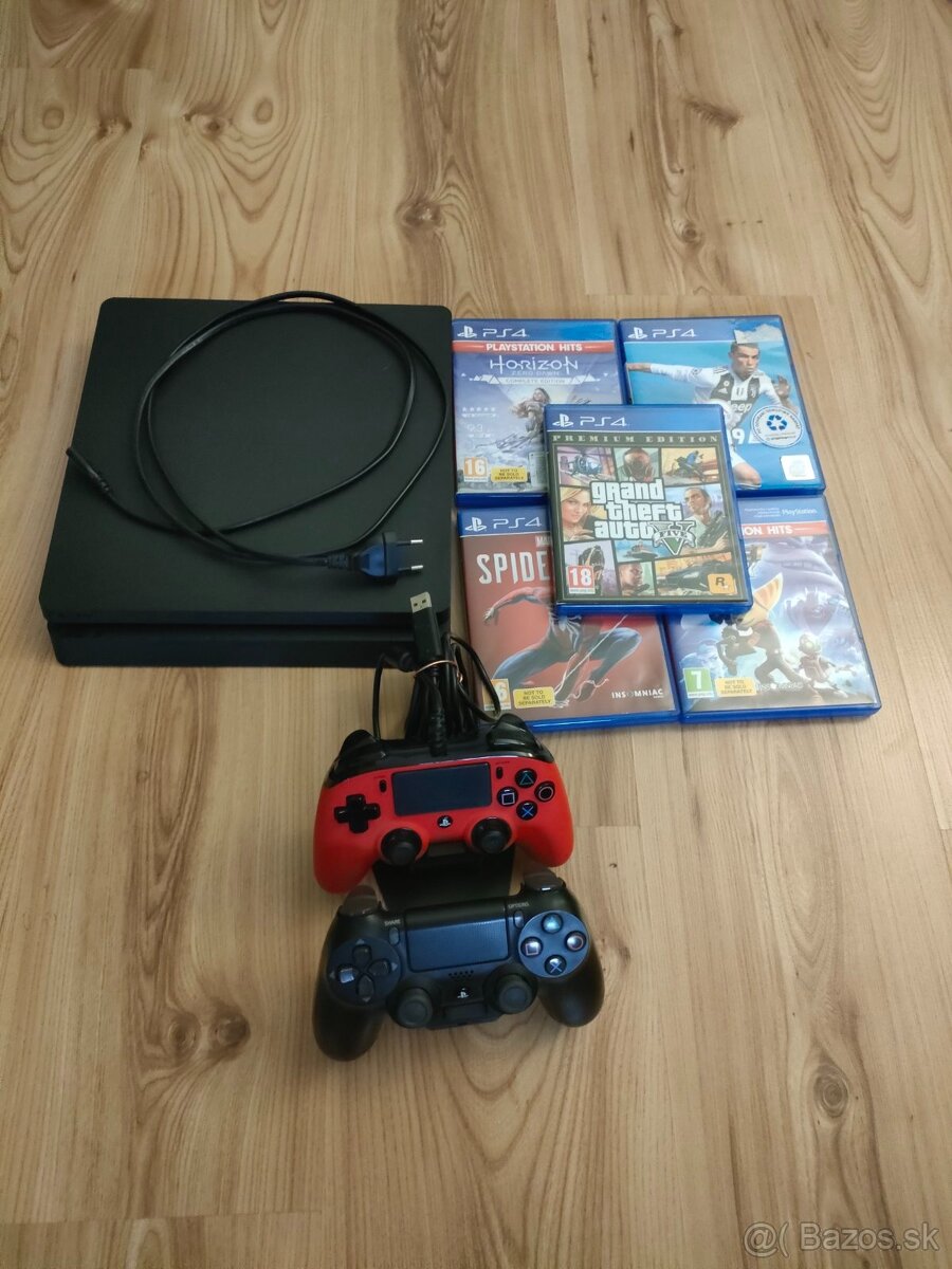 PS4-slim +2ovladáče a hry
