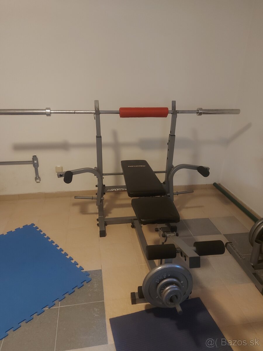Lavička + olympijská činka