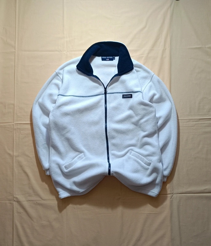 Polo Ralph Lauren sport biela flísová mikina XL