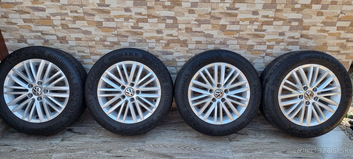 Predám originál vw disky VW r16 5x112 /Continental 205/55r16