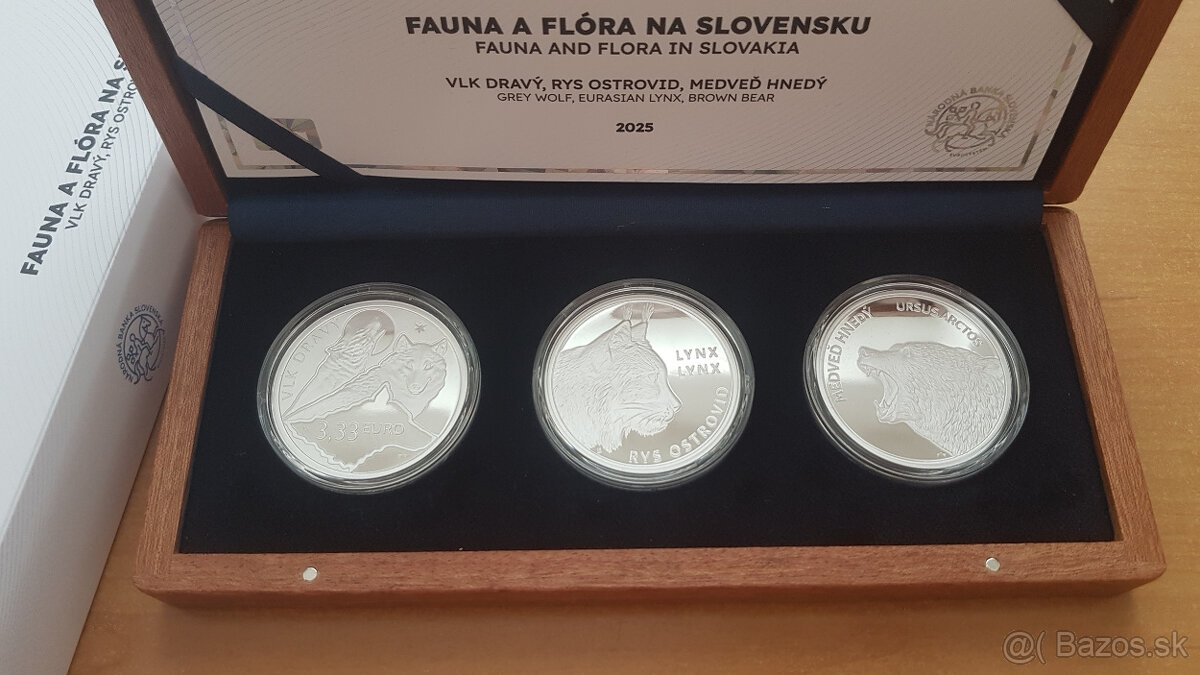 Súbor mincí 3,33 € Fauna a flóra proof 2025