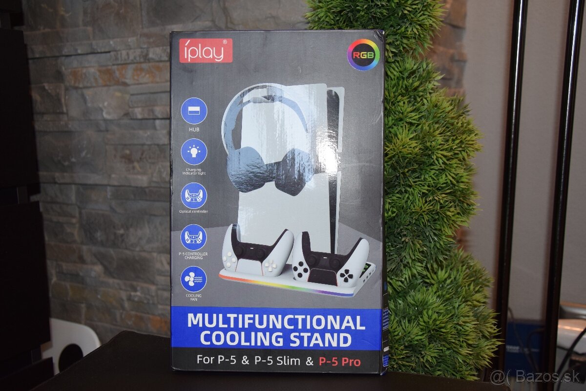 Nabíjací stojan s RGB a chladením pre PlayStation 5 / Slim