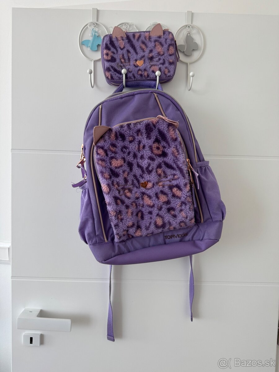 Školská taška + peračník TOP MODEL lilac Leo Love