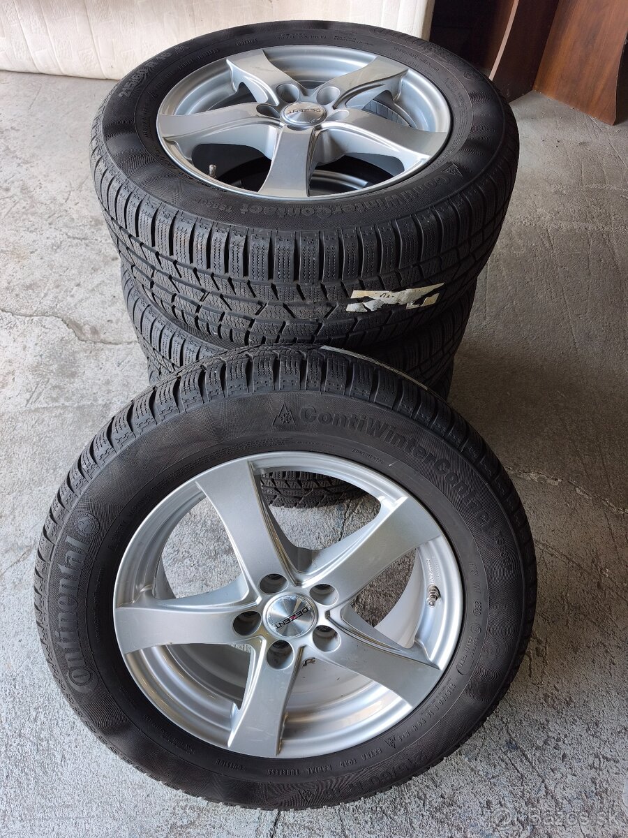 Alu disky 5x108 na Ford + zimné pneumatiky 215/60 r16 7mm