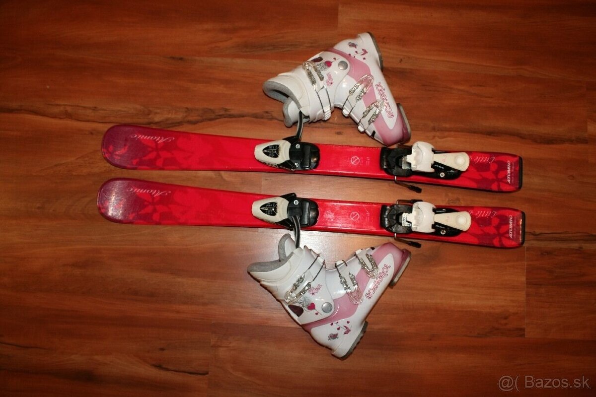 dievcenské lyže Atomic 90 cm , lyžiarky Rossignol