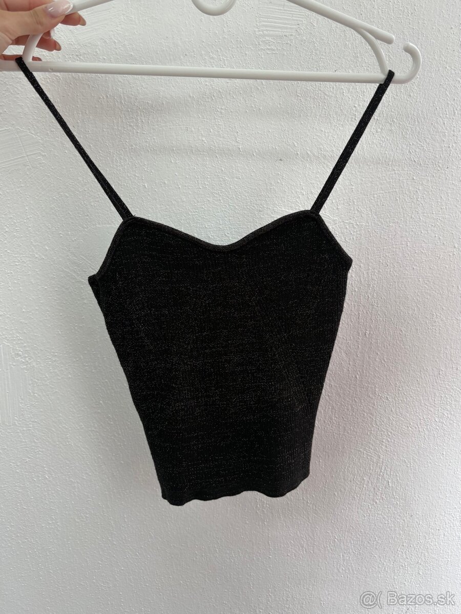 Čierny trblietavý top H&M