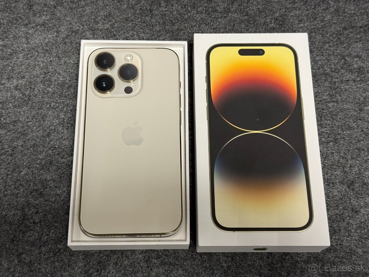 iPhone 14 Pro 128GB zlatý - luxusní stav