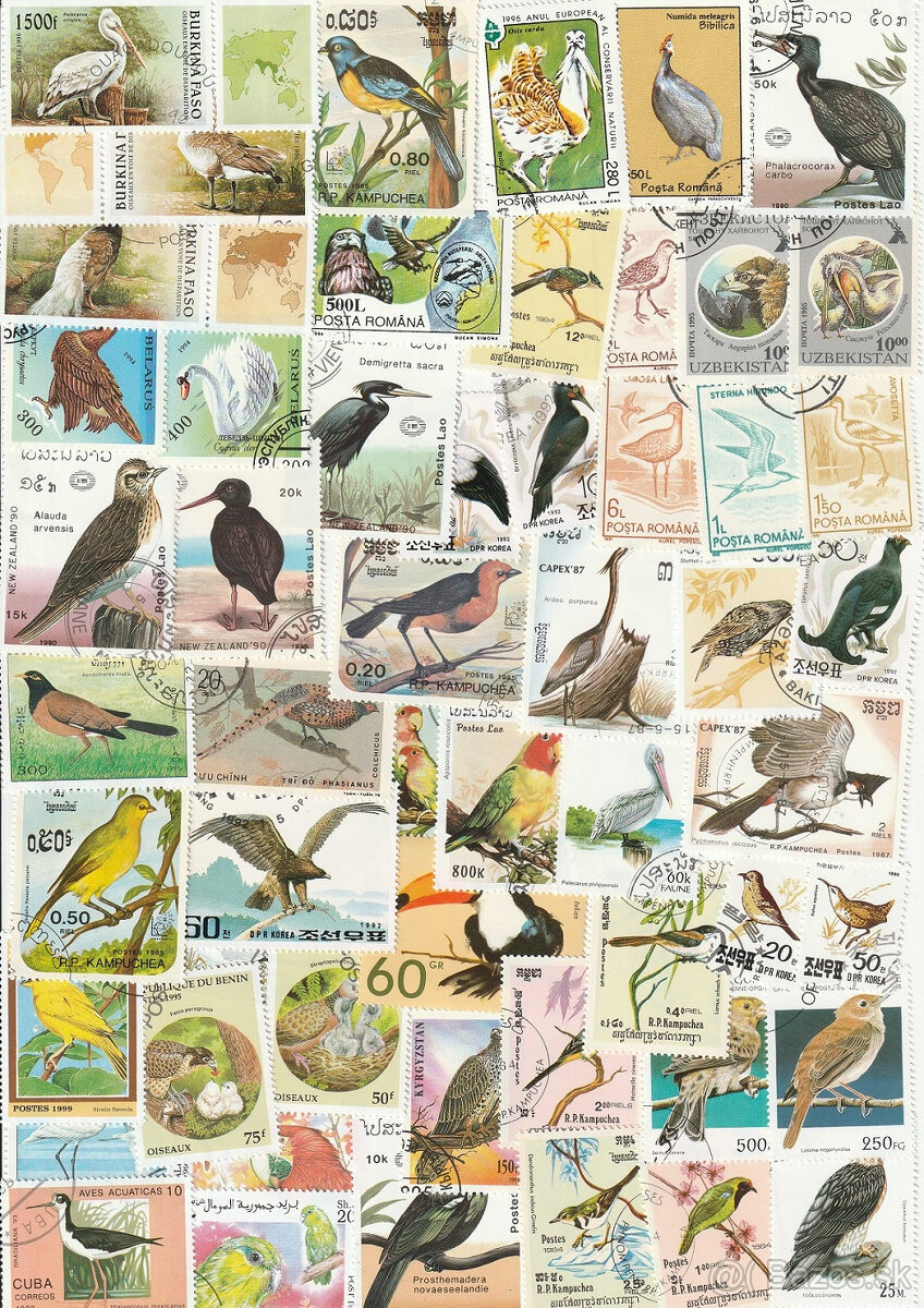 Známky Fauna Vtáky