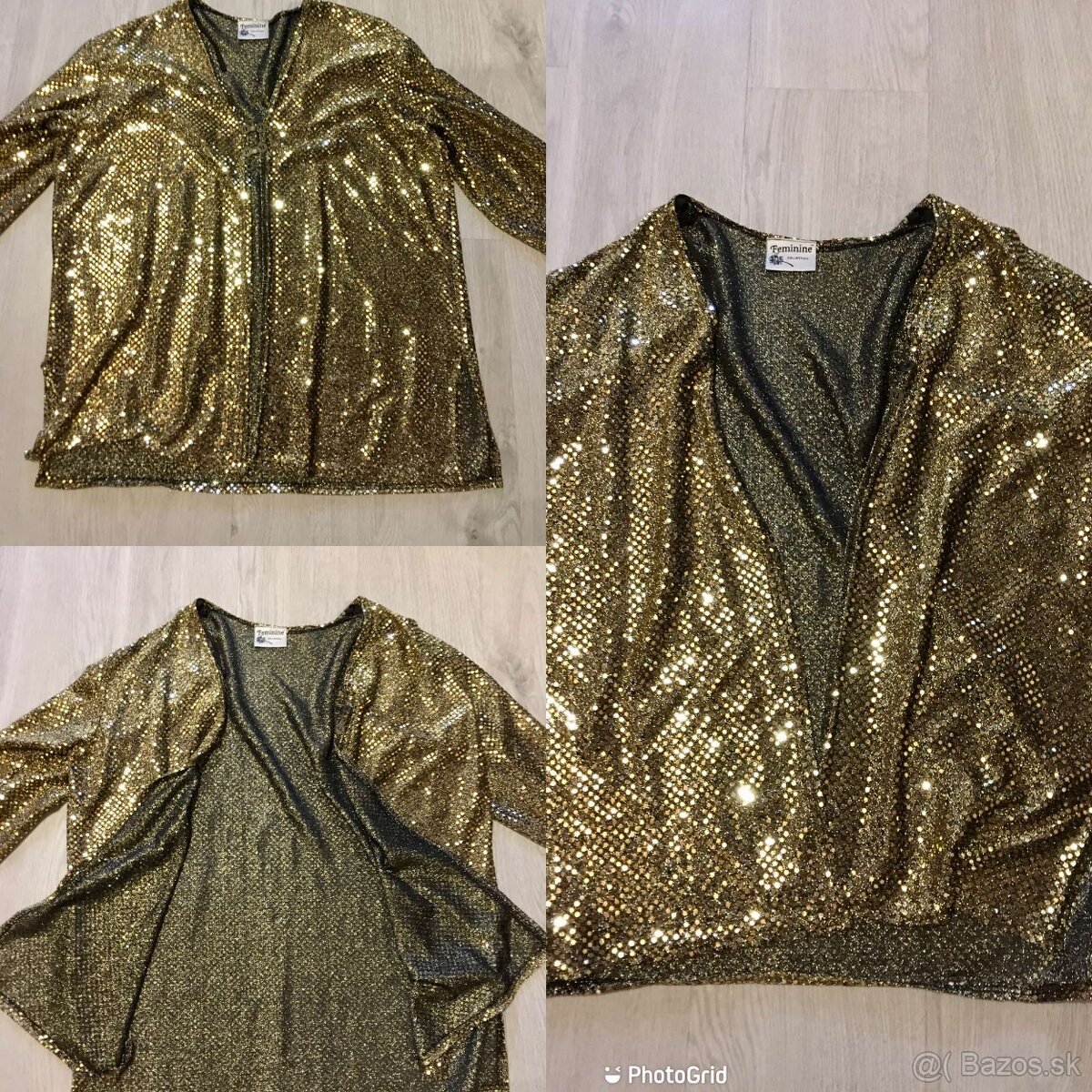 feminine collection gold damsky trblietavy cardigan-sveter