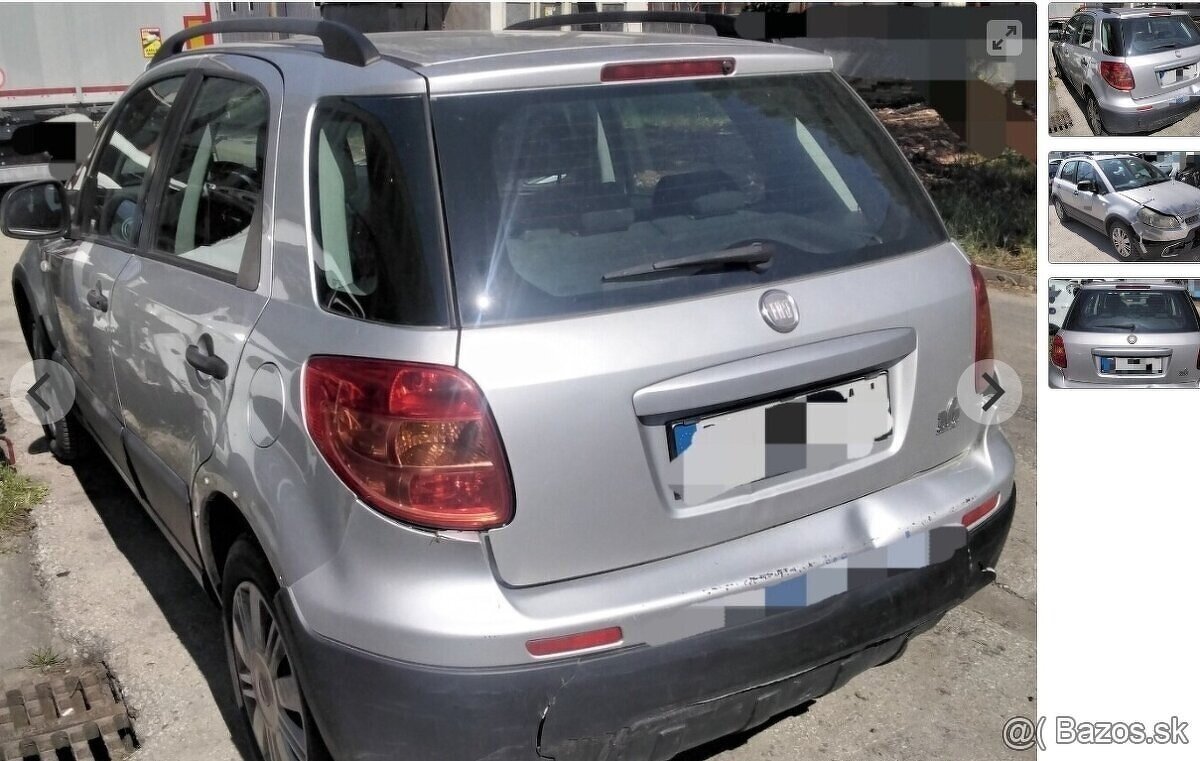Fiat Sedici 1.6 2010 predám motor M16A, PREVODOVKA 5 rýchlos