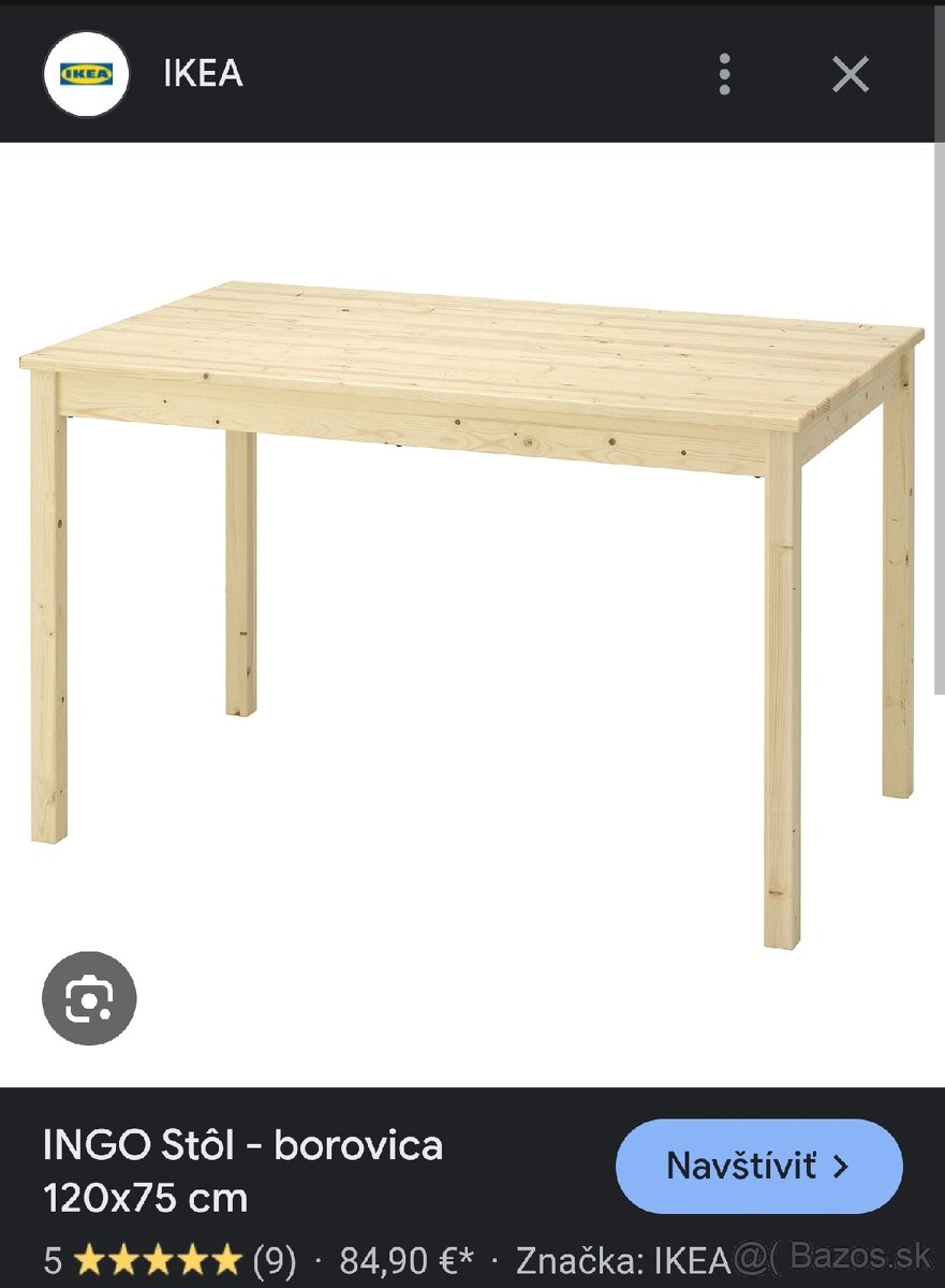 Drevený stôl Ikea ingo