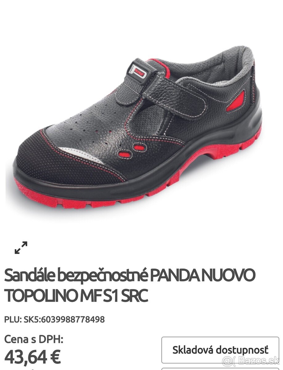 Nové bezpečnostné sandále Panda